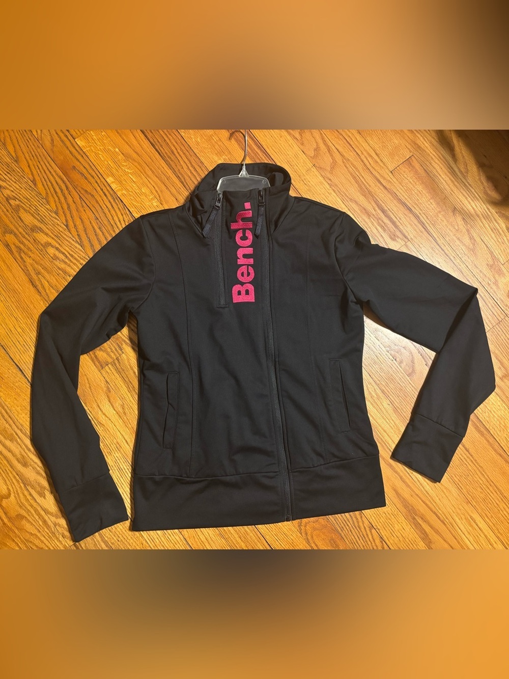 Bench Black Jacket with Pink Logo
